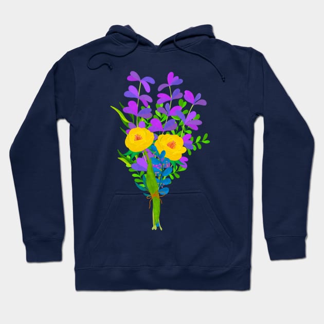 Lavender and Rose Bouquet Hoodie by Tebscooler